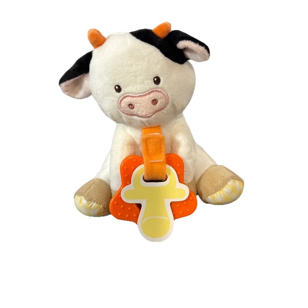 NWT Baby Cow Paci Pal  Newborn Plush Lovey  Rattle Pacifier Holder Magic‎ Years
